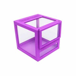 Terrarium szklane ramkowe 7x7x7cm gilotyna - fioletowe