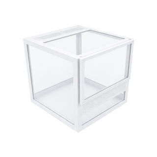 Terrarium szklane ramkowe 7x7x7cm gilotyna - białe