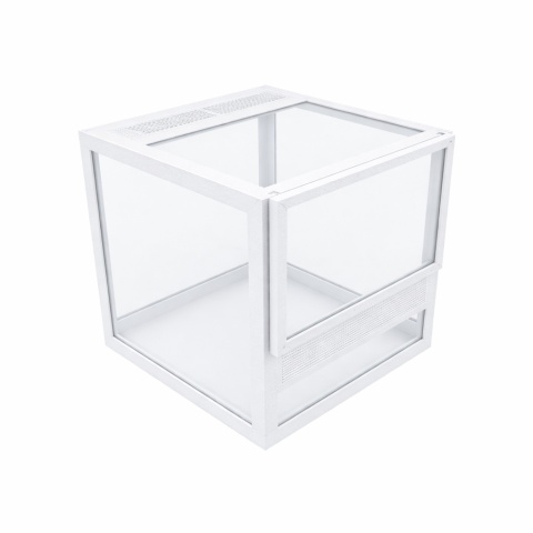 Terrarium szklane ramkowe 7x7x7cm gilotyna - białe